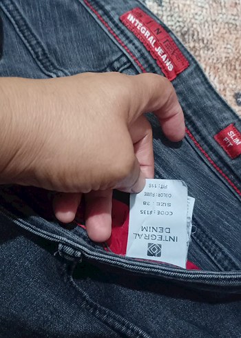 38 Beden gri Renk füme i Regular Fit Street Style Erkek Kot Pantolon