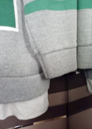 xl Beden Gri Kapüşonlu desenli Kadın Sweatshirt