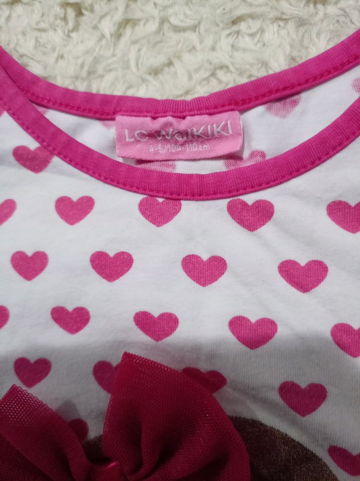 Kız Çocuk Pembe Pop Kültür Baskılı Tişört - Görsel 4