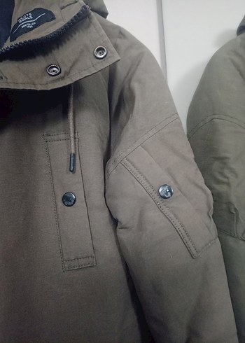 Gri Düğmeli Erkek Midi Mont - Görsel 6