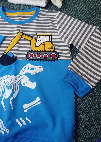 Erkek Çocuk Renkli Baskılı Sweatshirt - Görsel 2