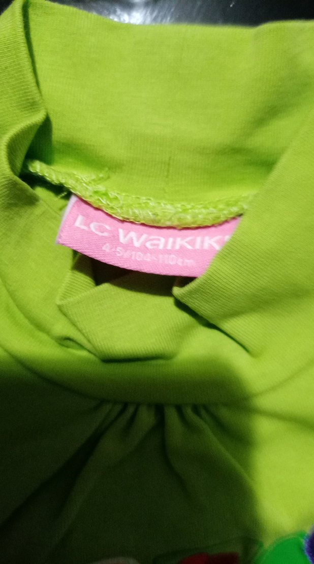 Kız Çocuk Yeşil Baskılı Uzun Kollu Tişört - Görsel 3