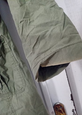 Haki Midi Kadın Ceket, Kapüşonlu, Fermuarlı - Görsel 8