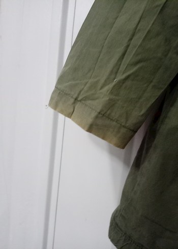 Haki Midi Kadın Ceket, Kapüşonlu, Fermuarlı - Görsel 7