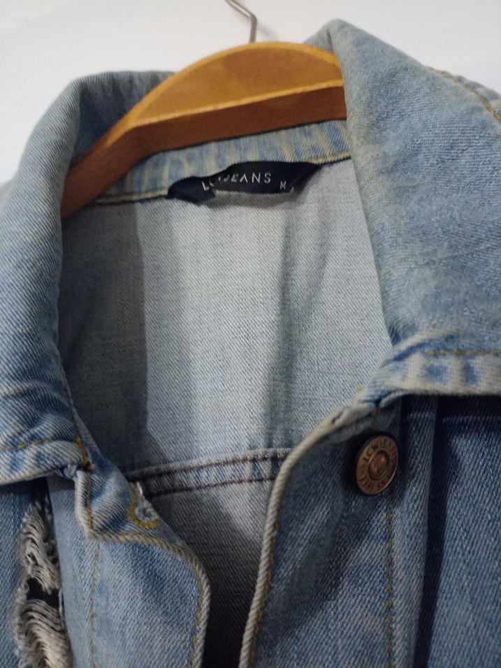 Düğmeli Uzun Kesim Kadın Denim Ceket - Görsel 3