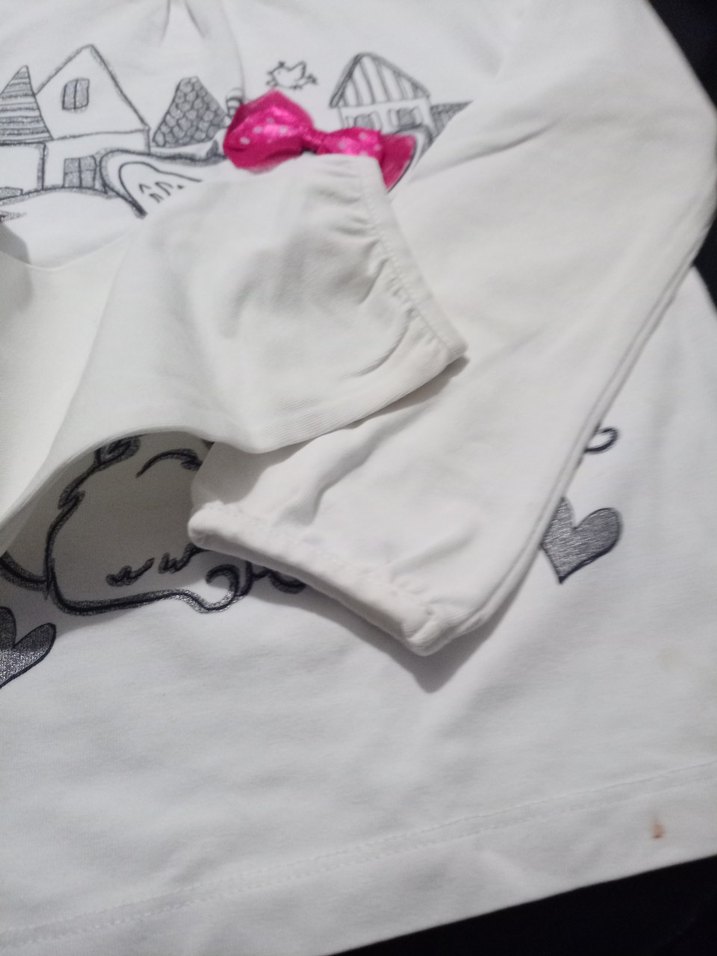 Kız Çocuk Renkli Baskılı Uzun Kollu Tişört - Görsel 5