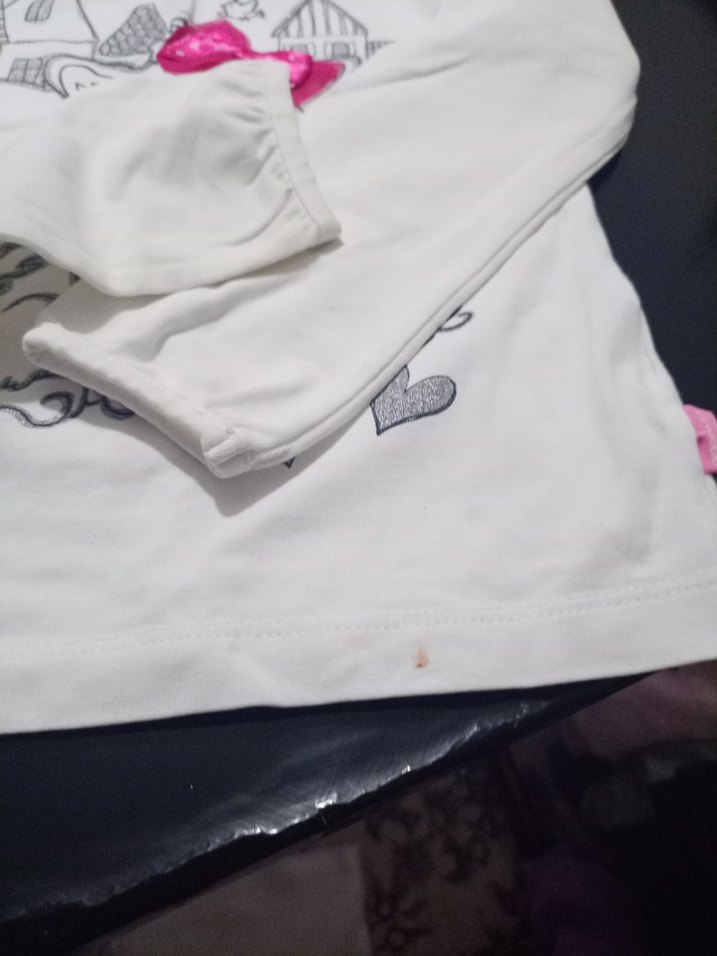 Kız Çocuk Renkli Baskılı Uzun Kollu Tişört - Görsel 2