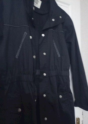 Siyah Düğmeli Midi Denim Kadın Ceket - Görsel 7