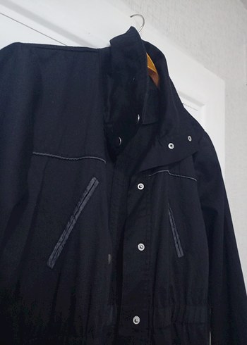 Siyah Düğmeli Midi Denim Kadın Ceket - Görsel 4