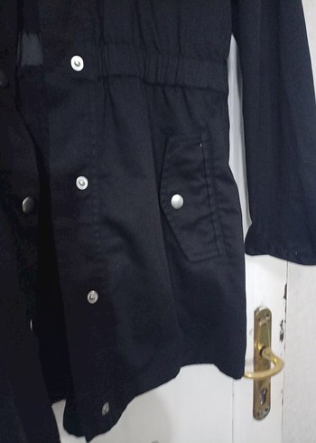 Siyah Düğmeli Midi Denim Kadın Ceket - Görsel 5