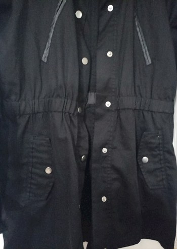 Siyah Düğmeli Midi Denim Kadın Ceket - Görsel 2