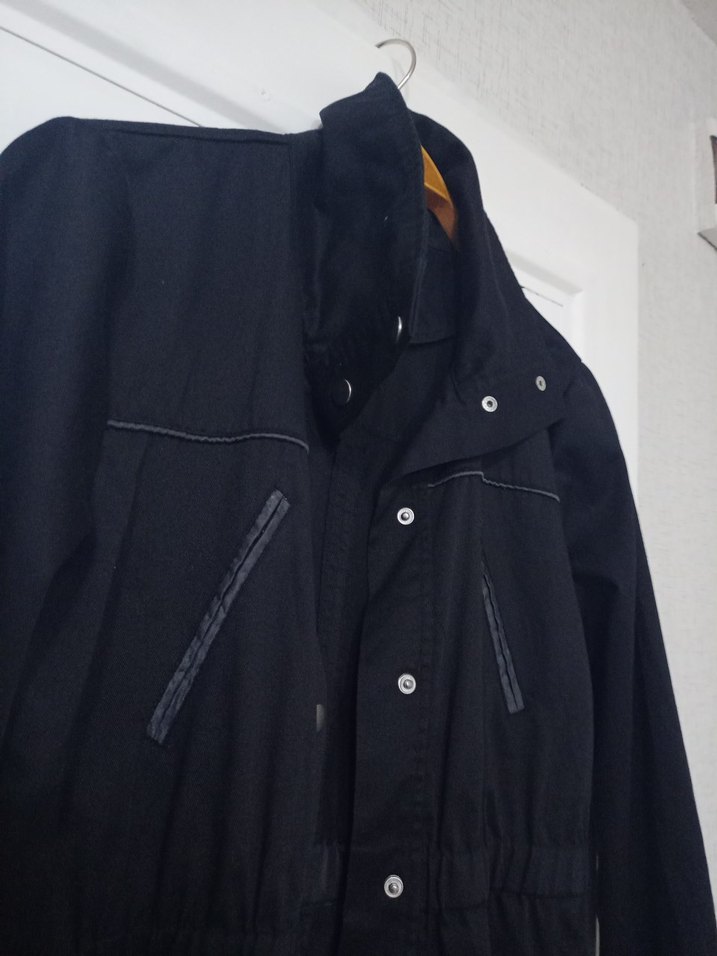 Siyah Düğmeli Midi Denim Kadın Ceket - Görsel 4