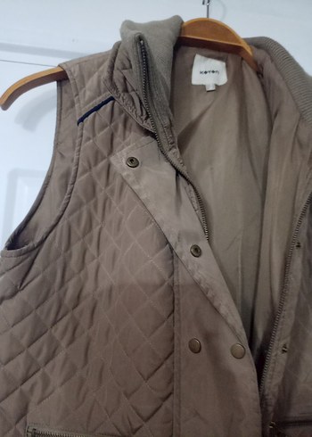 Düğmeli Kahverengi Süet Kadın Yelek - Görsel 2