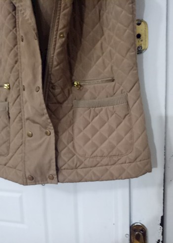 Düğmeli Kahverengi Süet Kadın Yelek - Görsel 3