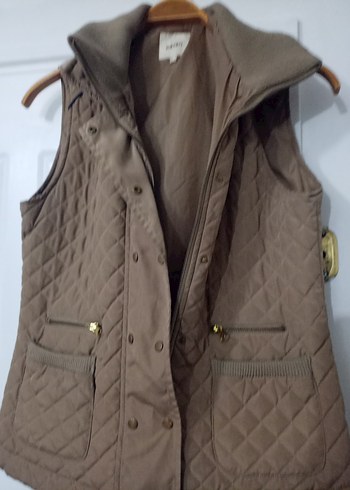 Düğmeli Kahverengi Süet Kadın Yelek - Görsel 5