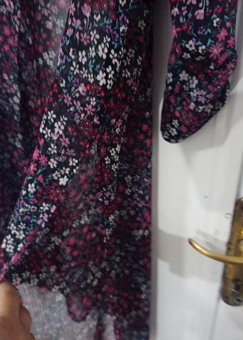 Uzun Mor Bohem Kadın Kimono - Görsel 2