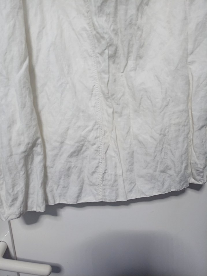 Beyaz Keten Midi Uzunlukta Salaş Etek - Görsel 3