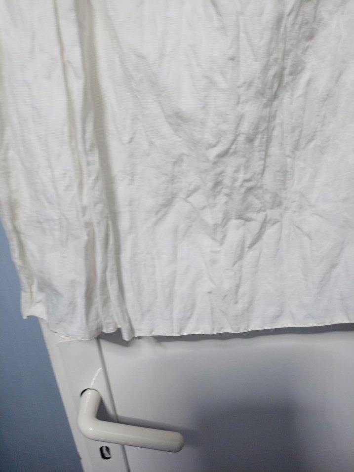 Beyaz Keten Midi Uzunlukta Salaş Etek - Görsel 5