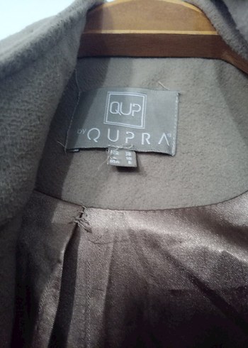 Bej Kemerli Uzun kaşe Kadın Kaban - Görsel 6