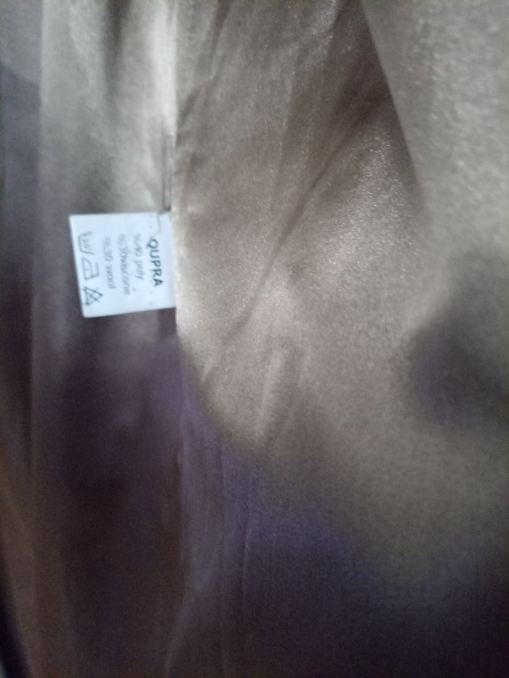 Bej Kemerli Uzun kaşe Kadın Kaban - Görsel 5