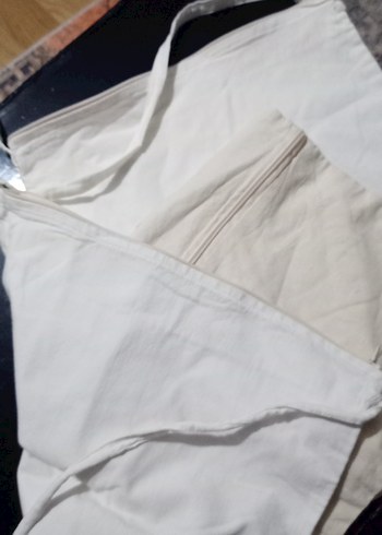 Beyaz Kadın Çanta Fermuarlı Minimalist - Görsel 5