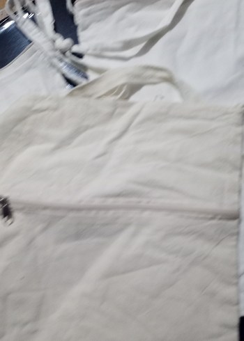 Beyaz Kadın Çanta Fermuarlı Minimalist - Görsel 2