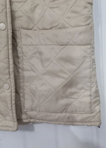 Düğmeli fermuarlı Bej  Kolsuz Kadın Yelek - Görsel 5