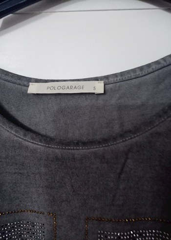 Gri Payetli Kadın penye Tişört - Görsel 3