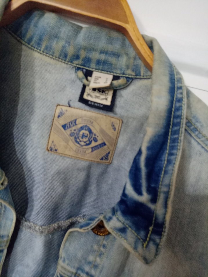 Mavi Bağlama Desenli Kadın Denim Ceket - Görsel 3