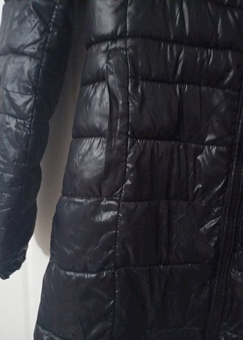 Siyah Fermuarlı Kadın şişme mont - Görsel 4