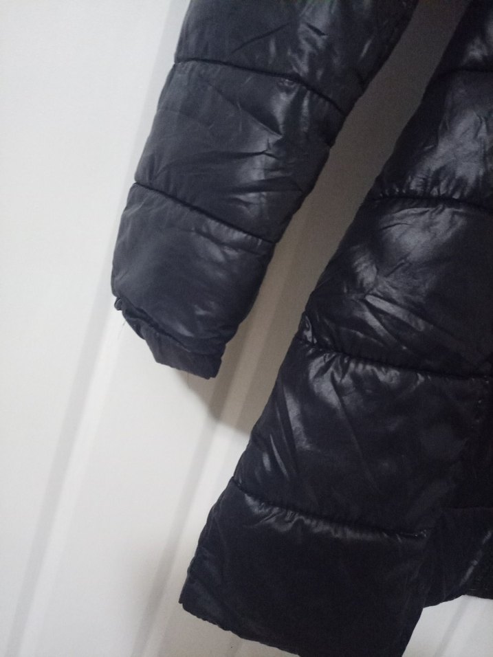 Siyah Fermuarlı Kadın şişme mont - Görsel 5