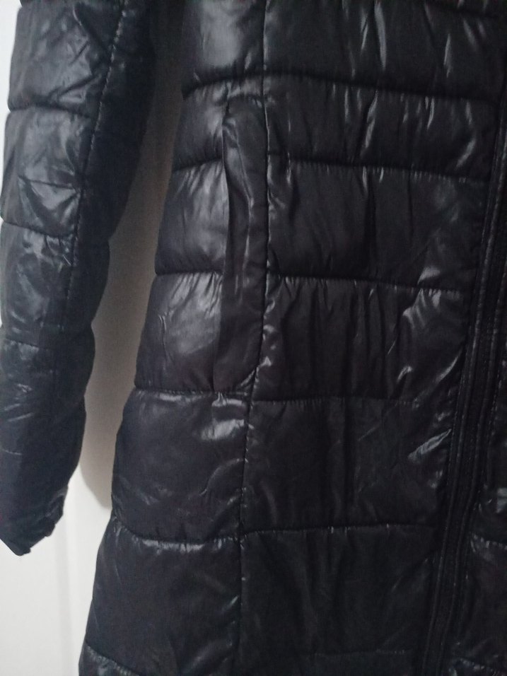 Siyah Fermuarlı Kadın şişme mont - Görsel 4