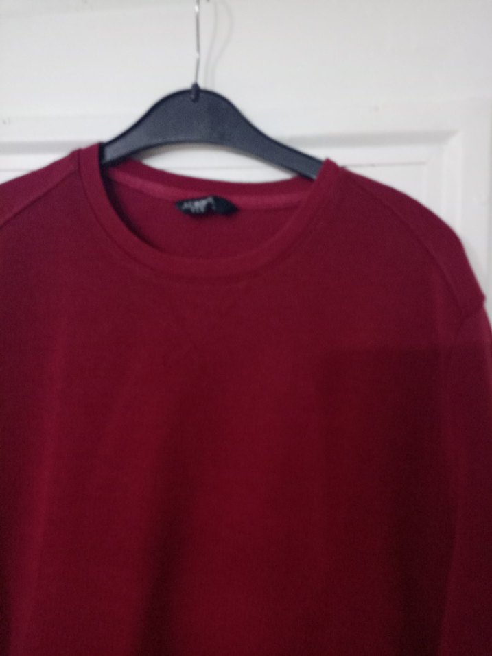 Bordo Erkek Uzun Kollu Sweatshirt - Görsel 5