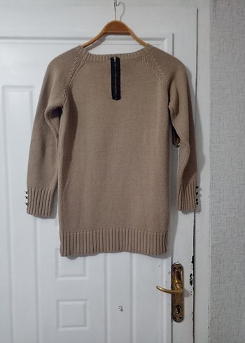 Bej Kadın Triko Uzun Kollu Kazak - Görsel 5