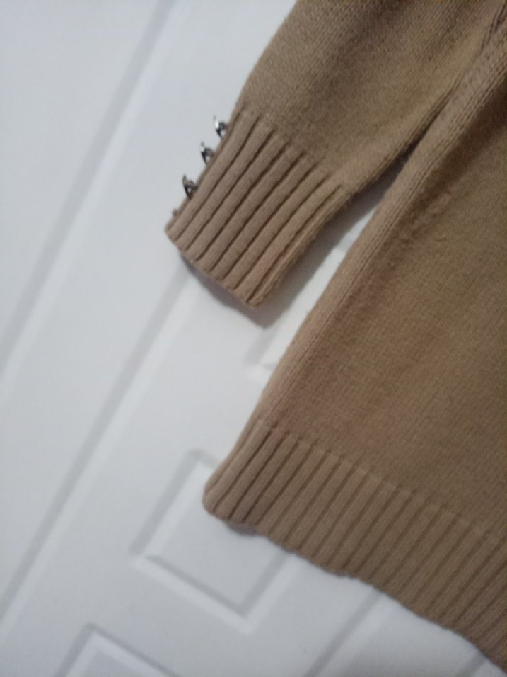 Bej Kadın Triko Uzun Kollu Kazak - Görsel 3