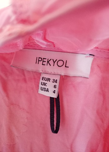 34 Beden pembe Renk Pembe Bağlamalı Kısa Kollu Lohusa Sabahlık