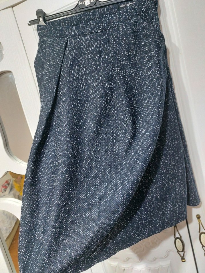 Lacivert Midi etek - Görsel 3