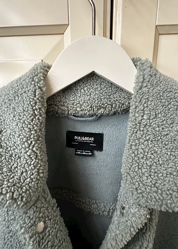 Pastel yeşik renk peluş ceket - Görsel 4