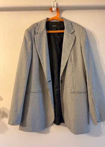 Düğmeli Gri Midi Kadın Blazer Ceket - Görsel 3