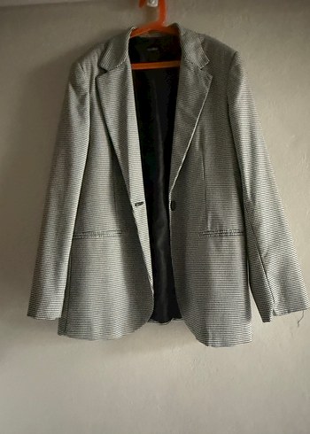 Düğmeli Gri Midi Kadın Blazer Ceket - Görsel 2