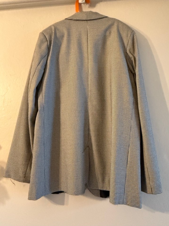 Düğmeli Gri Midi Kadın Blazer Ceket - Görsel 4