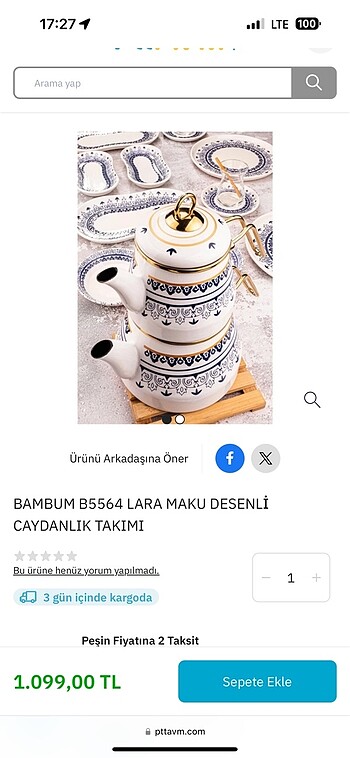 Bambum Emaye çaydanlık