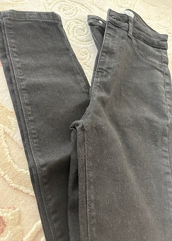 Defacto Düğmeli Koyu Gri Kadın Denim Pantolon