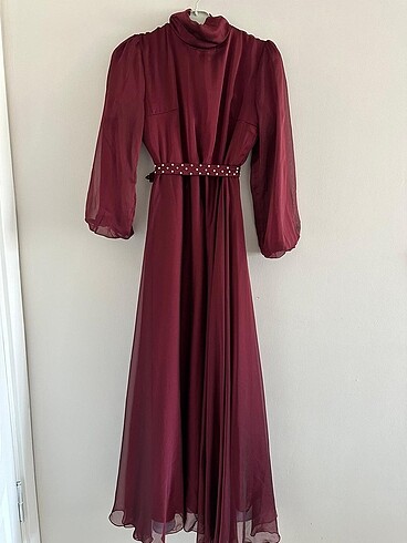 38 Beden bordo Renk Elbise