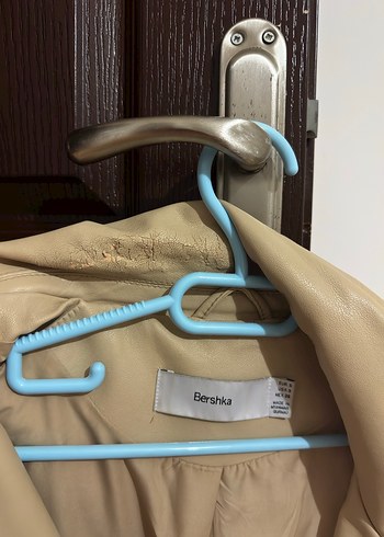 Bej Kadın Deri Ceket, Normal Boy - Görsel 4