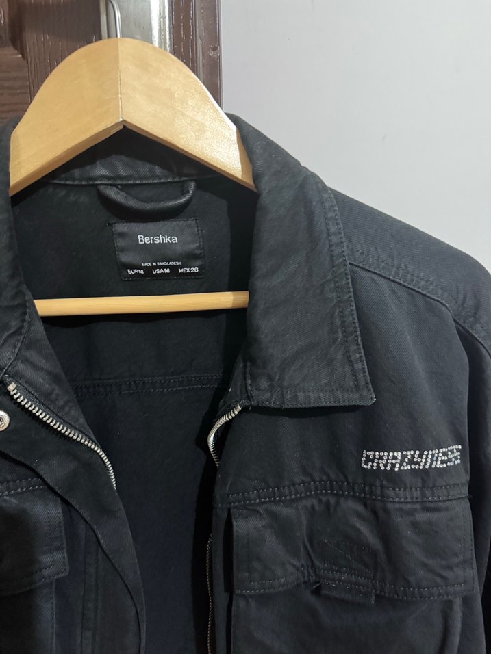 Bershka Siyah Denim Fermuarlı Ceket - Görsel 2