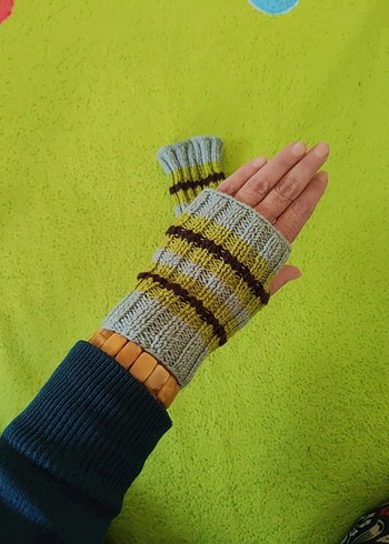 Bohem Çok Renkli Örgü Kadın Eldiveni - Görsel 4