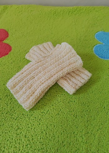 Beyaz Örgü Bohem Kadın Eldiveni - Görsel 6