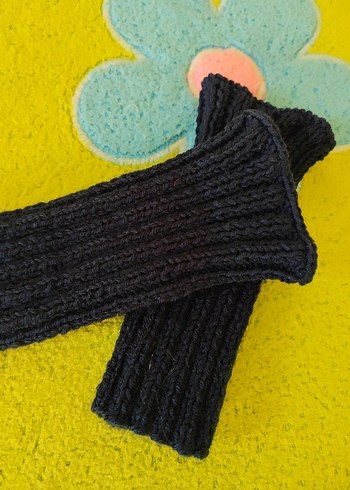 Kadın Lacivert Örgü Parmaksız Eldiven - Görsel 4