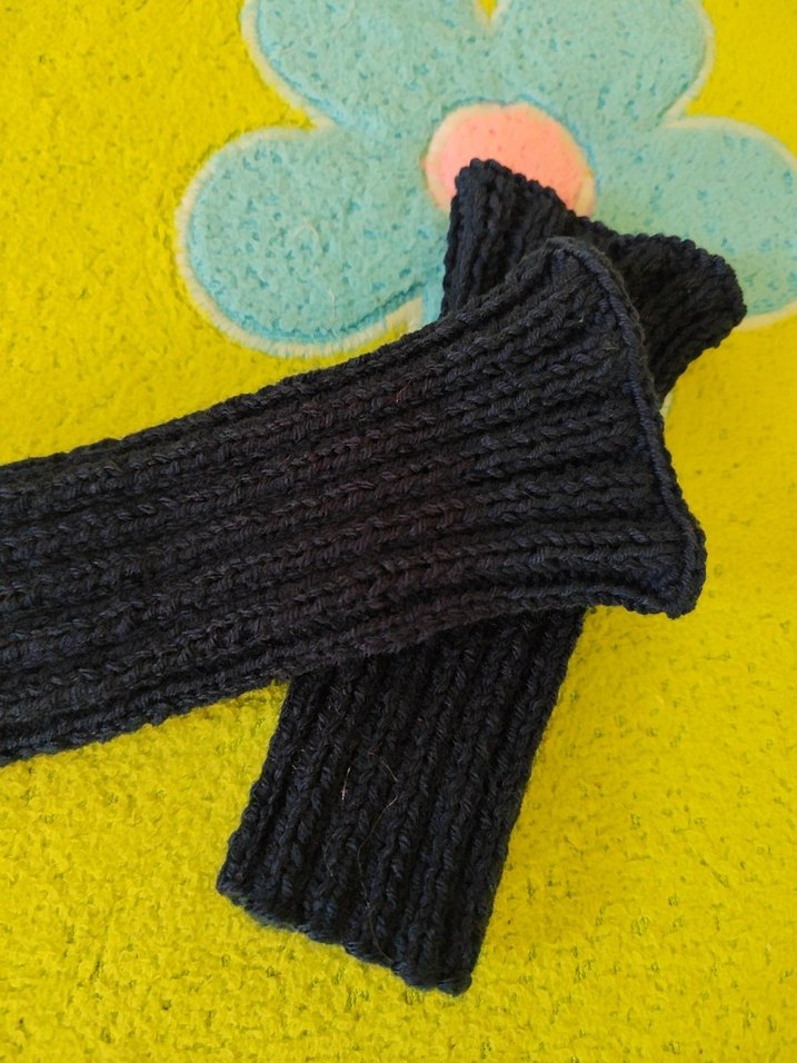 Kadın Lacivert Örgü Parmaksız Eldiven - Görsel 4